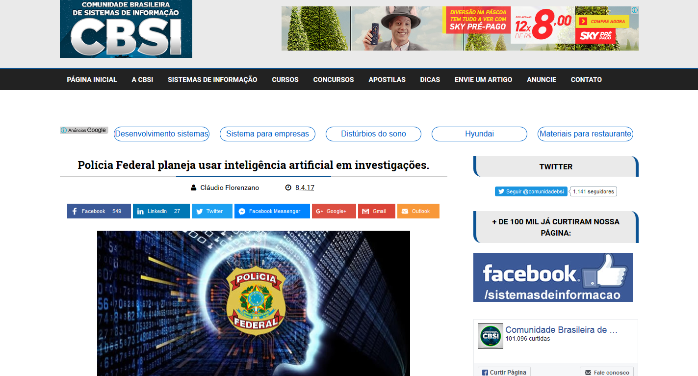 Polícia Federal estudo uso de Inteligência Artificial aplicada a investigações