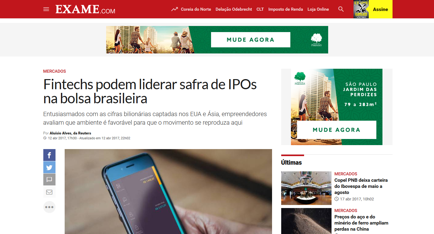 Fintechs fazem planos para listar ações na bolsa brasileira Fintechs fazem planos para listar ações na bolsa brasileira