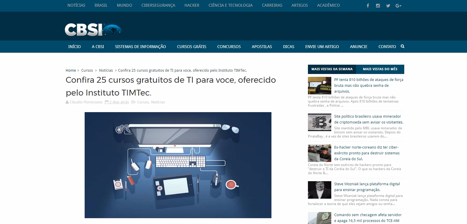 Timtec Instituto TIMTec oferece qualificações gratuitas em TI - TIRIO