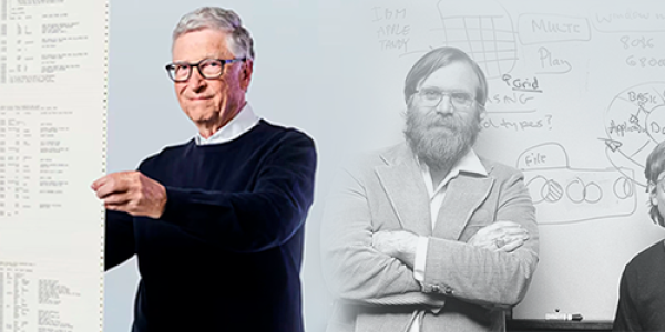 bill gates comemora o 50º da microsoft com a revelação do primeiro código